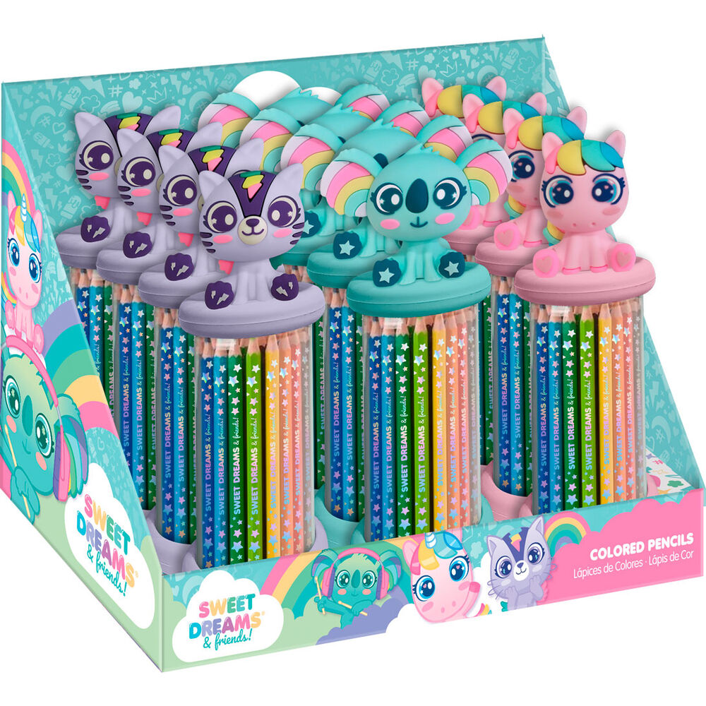 set 12 lapices de colores 3d sweet dreams surtido