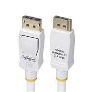 startech.com cable displayport 1.2 certificado vesa blanco de 1,8m - cable dp 1.2 para monitor - 4k 60hz - 21,6gbps - con pestil