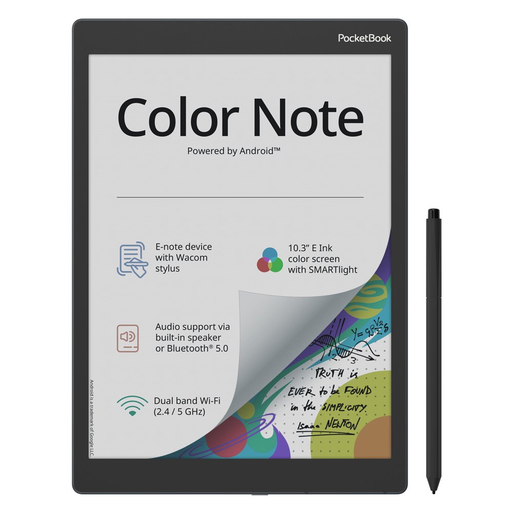 pocketbook color note lectore de e-book pantalla táctil 32 gb wifi negro, azul