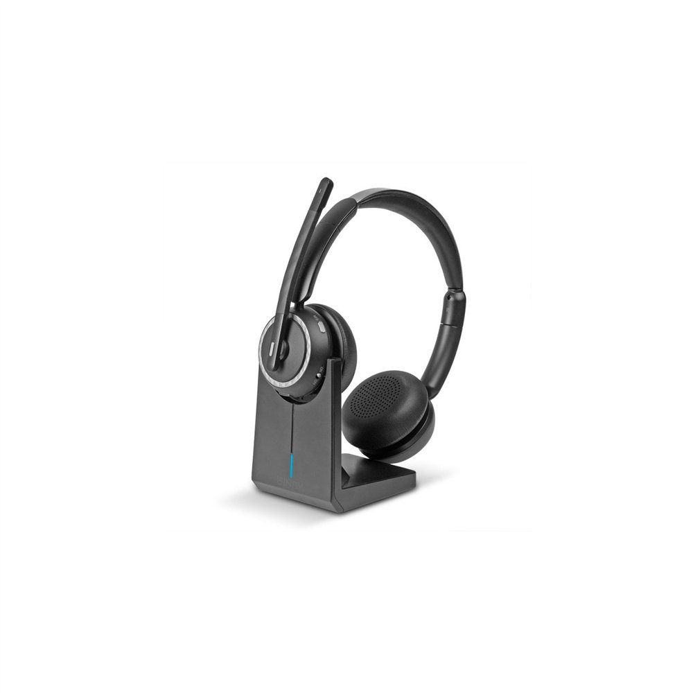 lindy l118 auriculares inalámbrico diadema oficina/centro de llamadas usb tipo c bluetooth base de carga negro