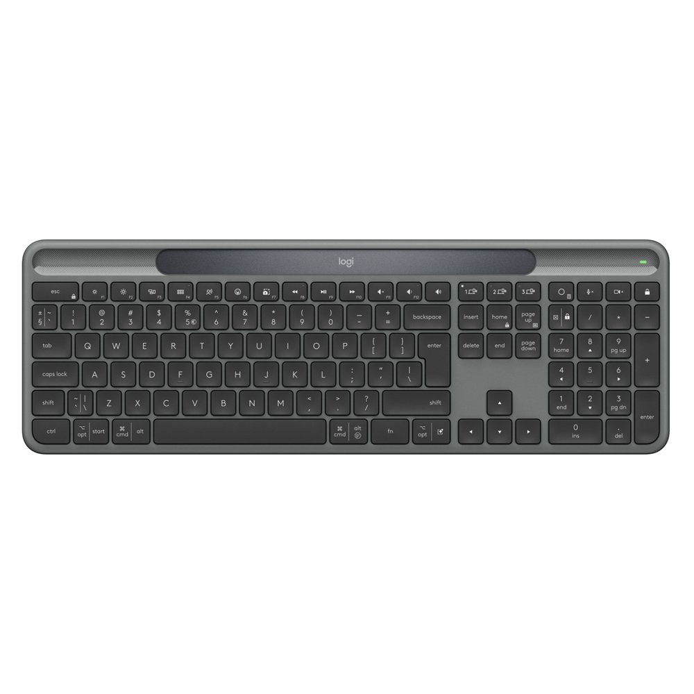 logitech signature slim solar + k980 teclado universal rf wireless + bluetooth qwerty inglés internacional grafito