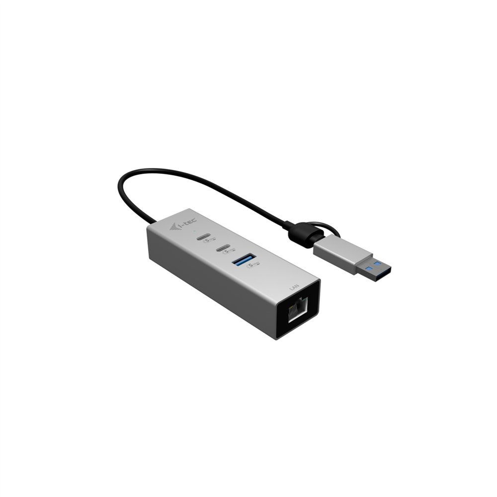 i-tec usb-c/usb-a metal hub 3 (2x usb-c, 1x usb-a) port + 2.5glan