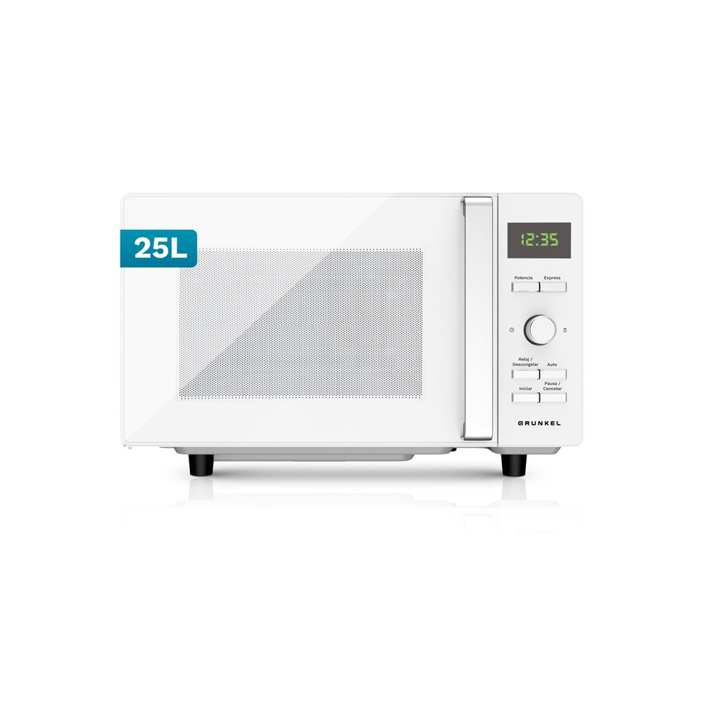grunkel mwd-25flat microondas blanco solo microondas encimera 25 l 800 w