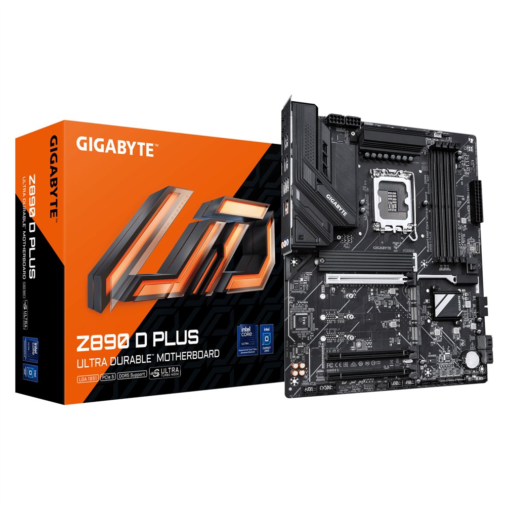 gigabyte z890 d plus placa base – compatible con procesadores intel core ultra (serie 2), vrm de 12+1+2 fases, hasta 9466 mhz dd