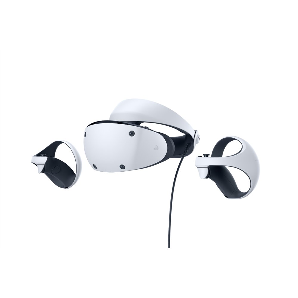 sony playstation vr2 pantalla con montura para sujetar en la cabeza negro, blanco