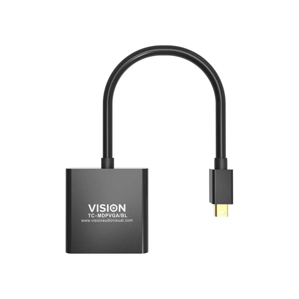 vision tc-mdpvga/bl adaptador de cable de vídeo mini displayport vga (d-sub) negro