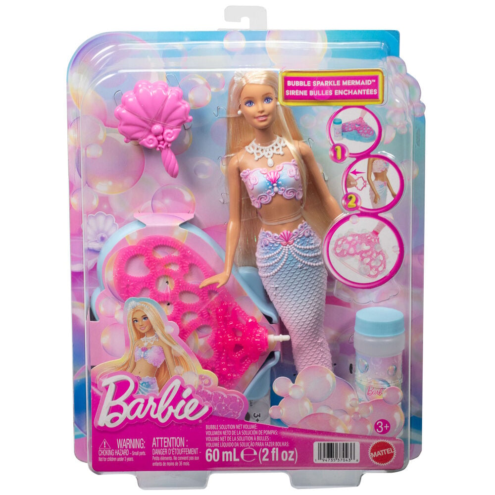 muñeca sirena pompas de jabon barbie
