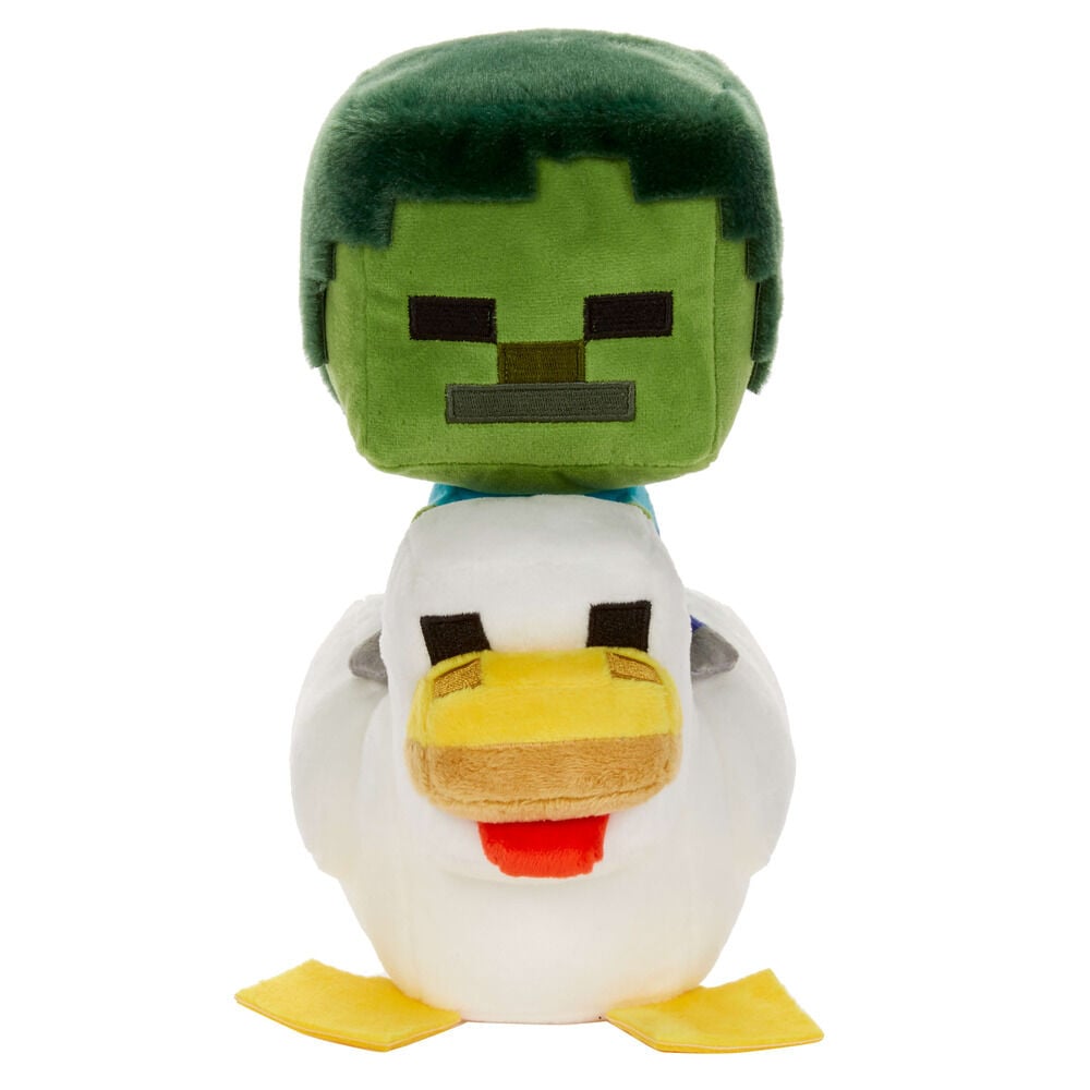 peluche chicken jockey minecraft 20cm