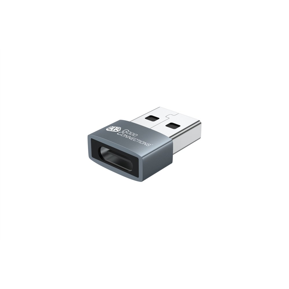 alcasa usb-ad203 cambiador de género para cable usb-a usb-c gris