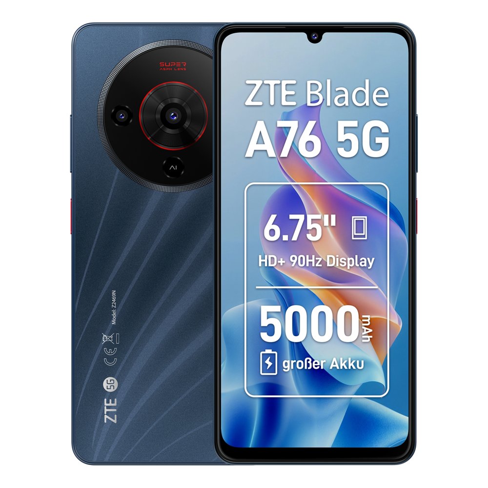 zte blade a76 5g 6/128gb negro smartphone