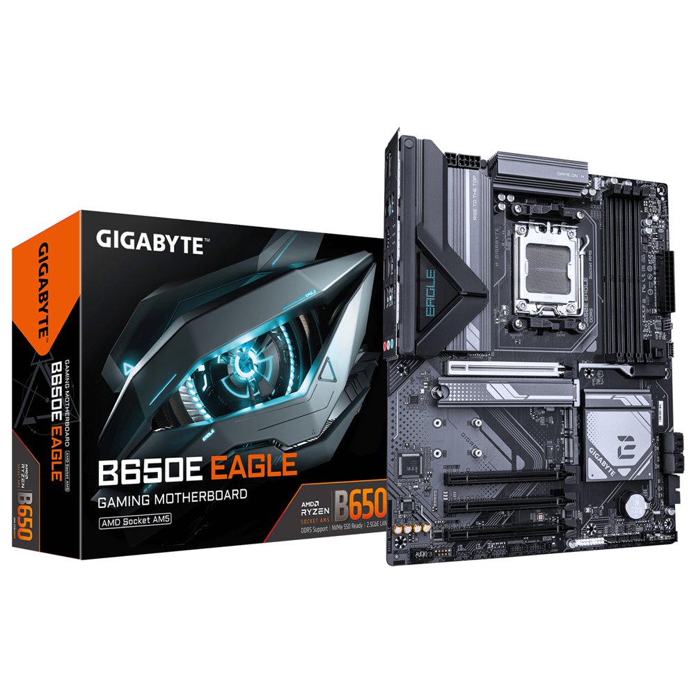 gigabyte b650e eagle placa base – procesadores amd ryzen 9000 series, vrm de 8+2+2 fases, hasta 8200 mhz ddr5 (oc), 1x pcie 5.0 