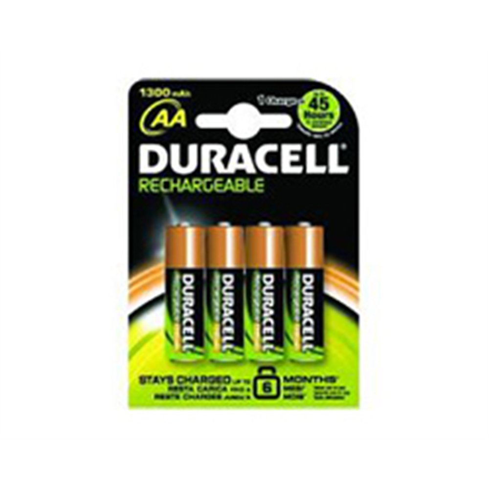 pack 4 pilas duracell aa recargables nimh 1.2v (hr6-b)