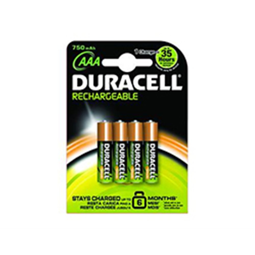 pack 4 pilas duracell aaa recargables nimh 1.2v (hr3-b)