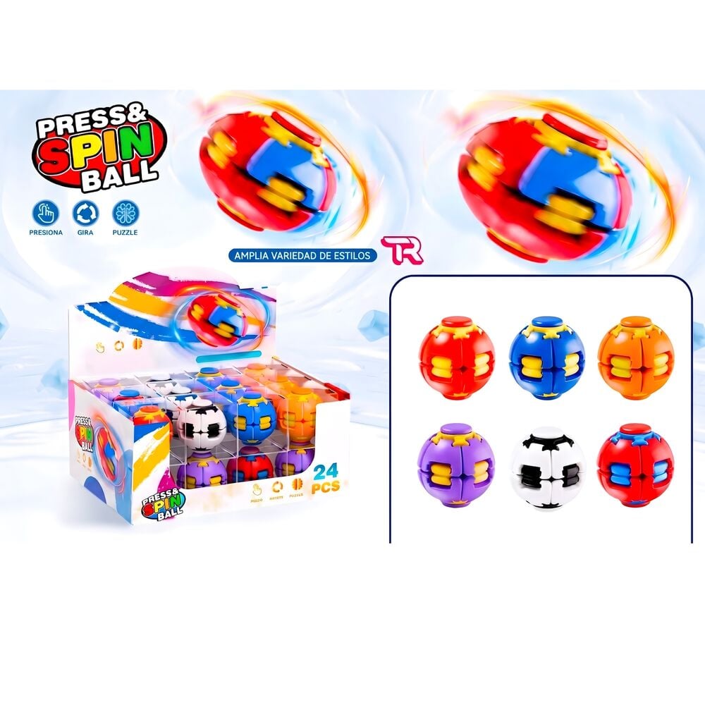 rompecabezas sensorial antiestres press & spin ball