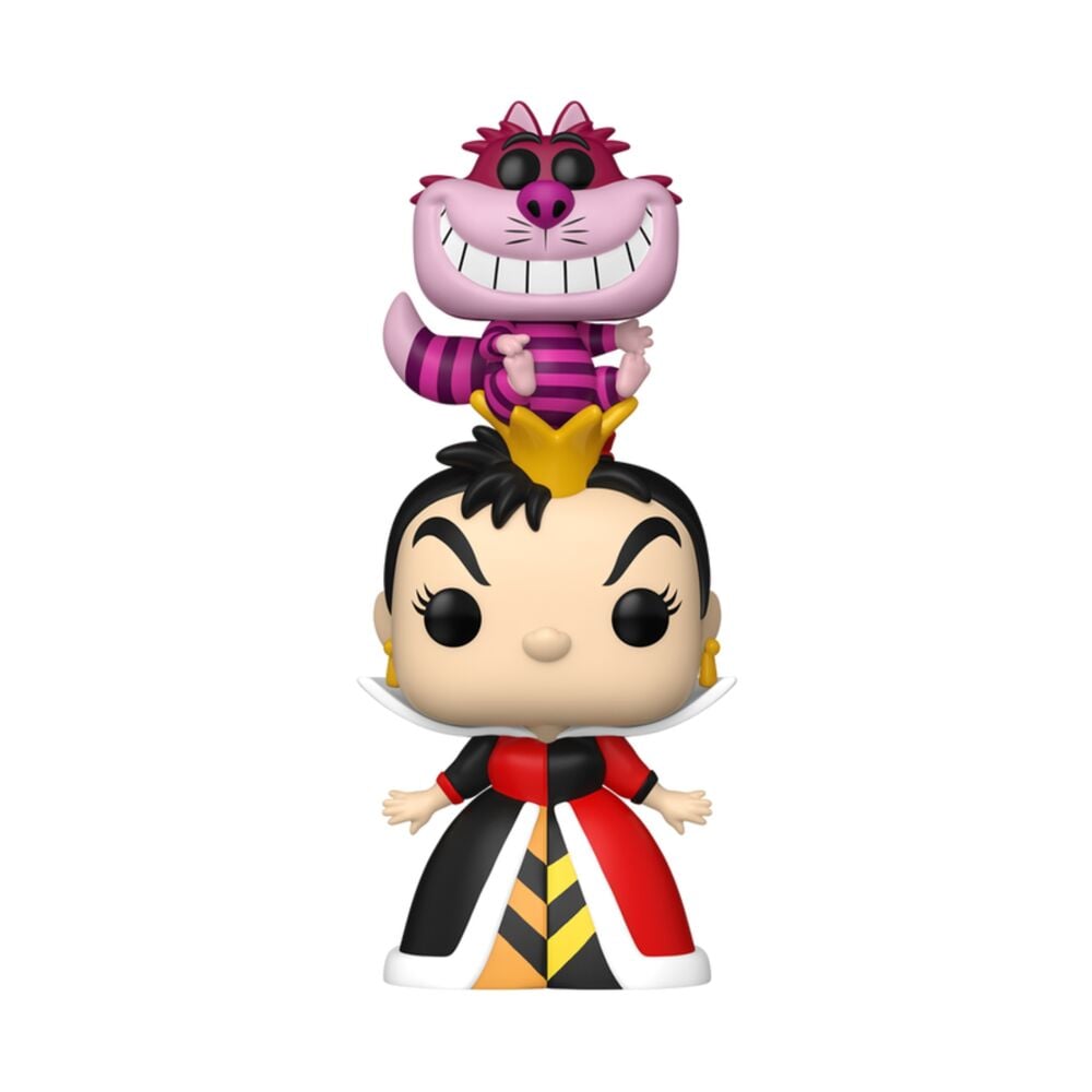 figura pop premium disney alice in wonderland queen of hearts with cheshire cat