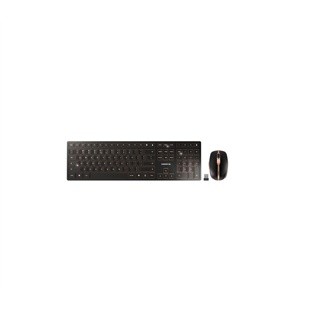 cherry dw 9100 slim teclado ratón incluido rf wireless + bluetooth qwerty inglés de ee. uu. negro