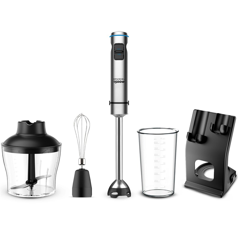 grunkel bm-1500set licuadora 0,8 l batidora de vaso 1500 w acero inoxidable, negro