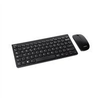 tooq teclado compacto + ratón slim inalámbrico, negro
