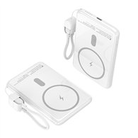 leotec power bank inalámbrico 5000mah 20w blanco