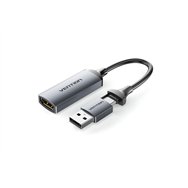 vention acwha adaptador de cable de vídeo 0,1 m hdmi tipo a (estándar) usb type-c + usb type-a gris