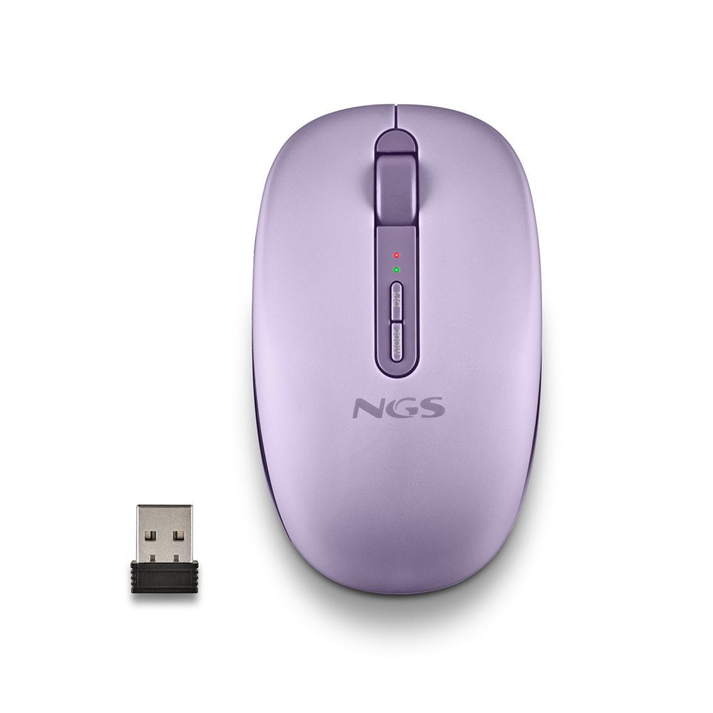 ngs fog dual purple ratón universal ambidextro rf wireless + bluetooth 1600 dpi