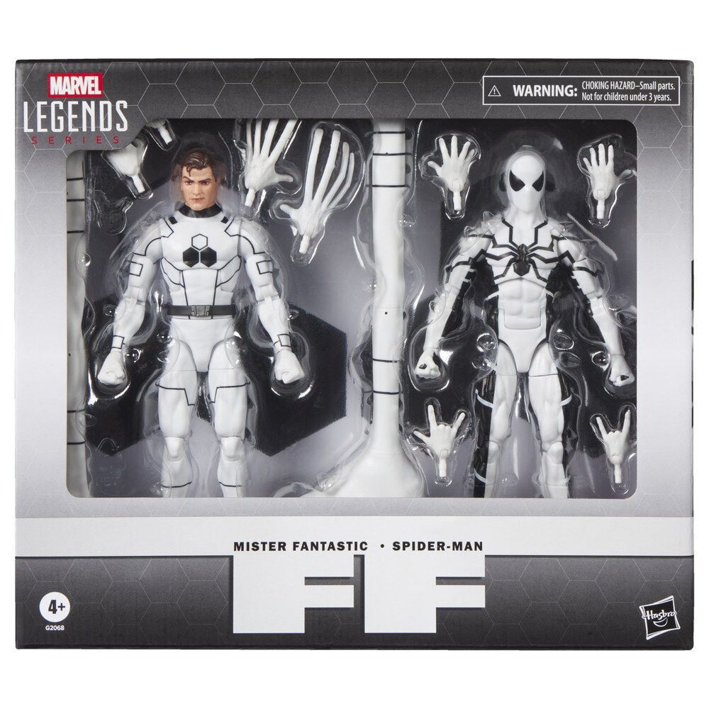 set 2 figuras mister fantastic & spiderman los cuatro fantasticos marvel legends series 15cm