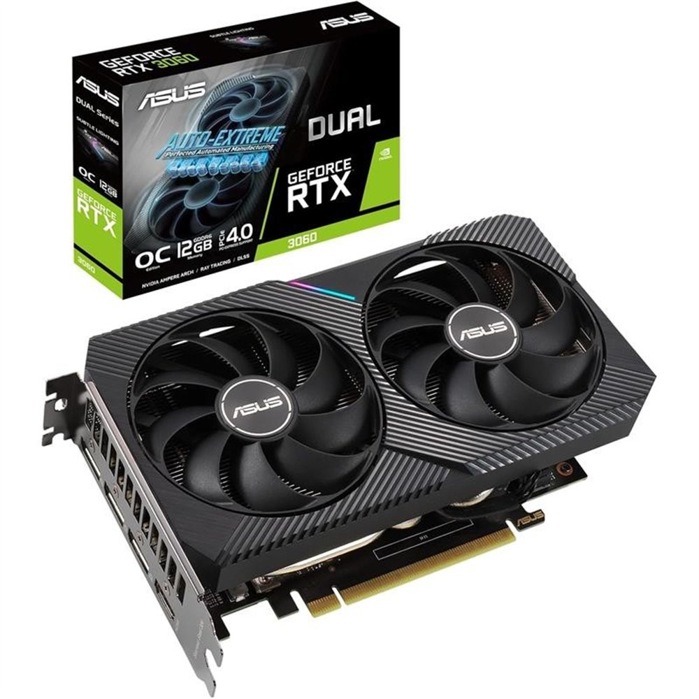tarjeta de video asus dual nvidia rtx3060 12gb v2 oc hdmi dp gdrr6 pcie