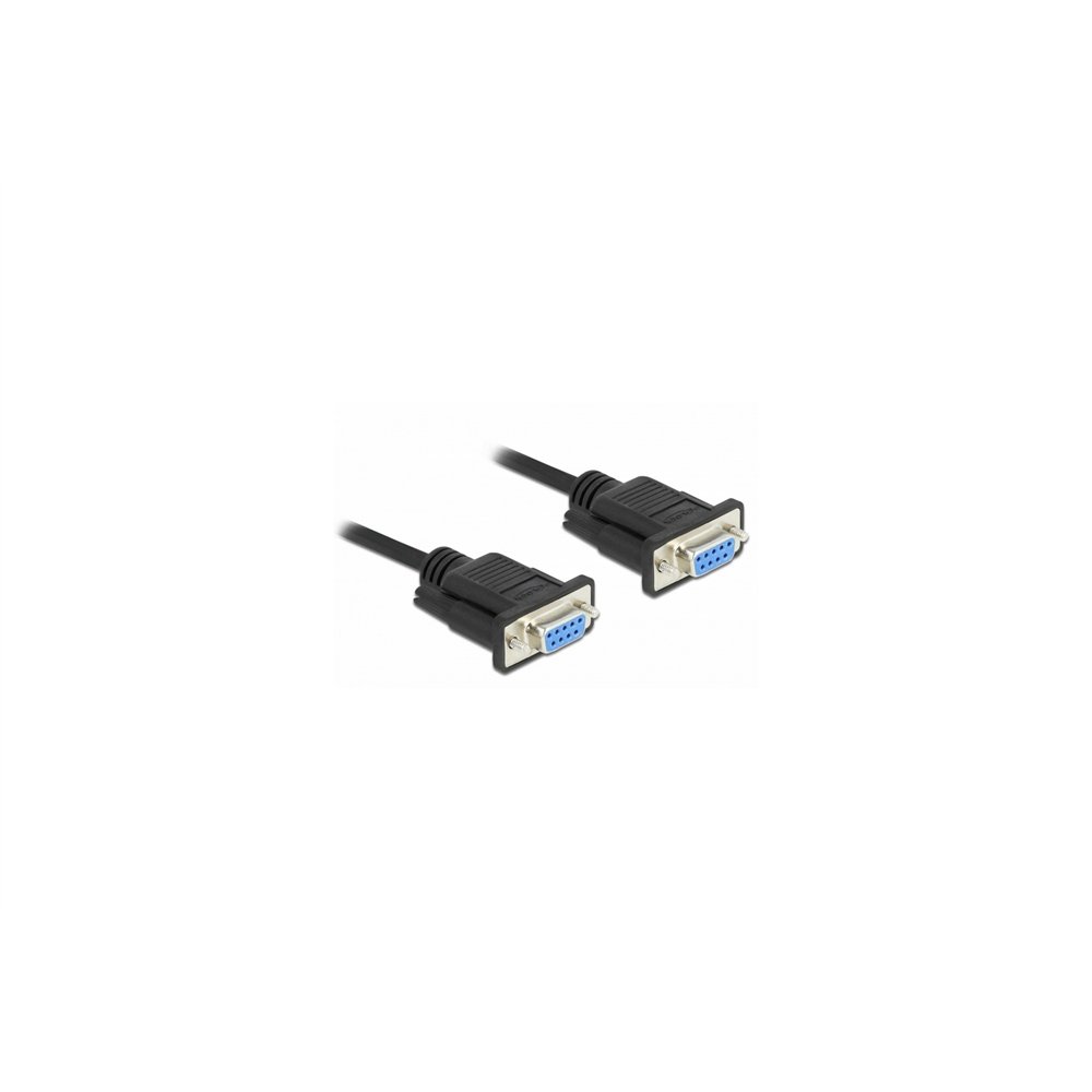 delock 87472 cable de serie negro 2 m db-9