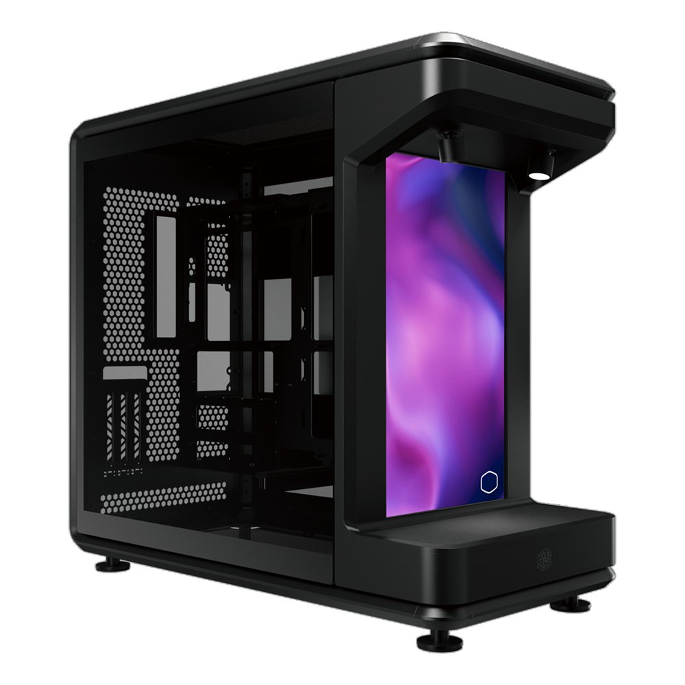 cooler master masterframe 360 stage lcd full tower negro, transparente