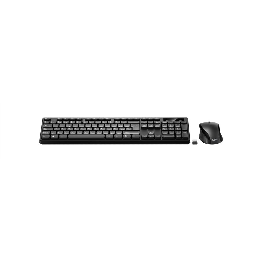 belkin bbz010sp teclado ratón incluido hogar / oficina rf inalámbrico qwerty español negro