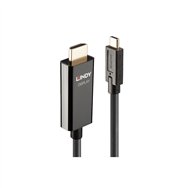 lindy 43315 adaptador de cable de vídeo 5 m usb tipo c hdmi tipo a (estándar) negro