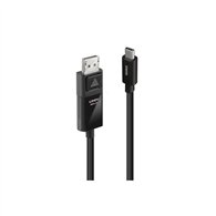 lindy 43341 adaptador de cable de vídeo 1 m usb tipo c displayport negro