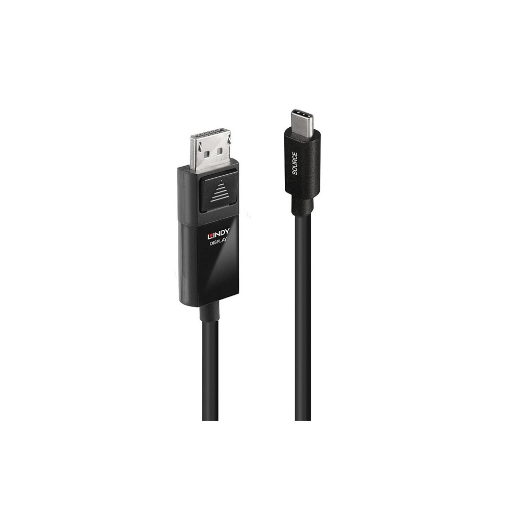 lindy 43341 adaptador de cable de vídeo 1 m usb tipo c displayport negro