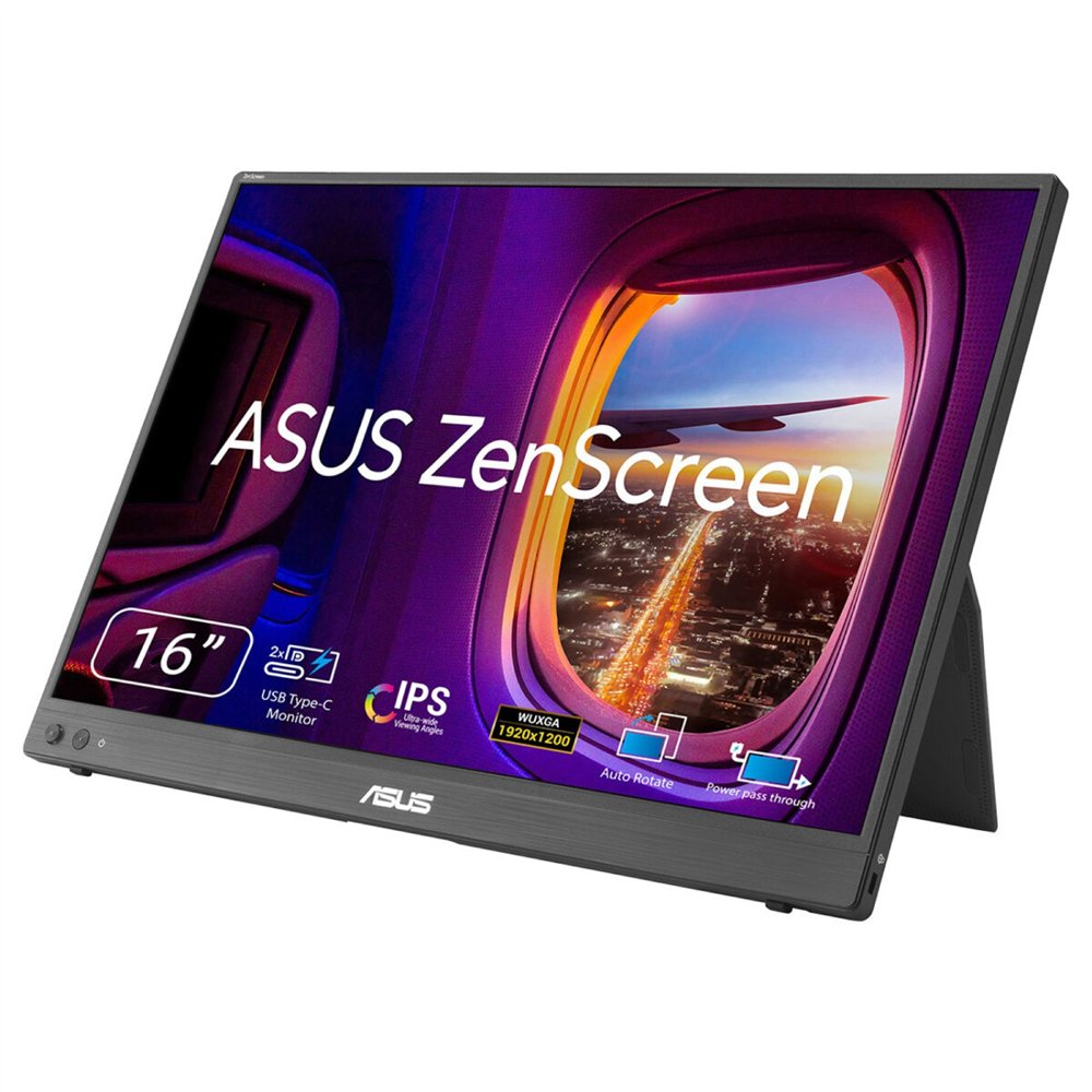 asus zenscreen mb16fc pantalla para pc 40,6 cm (16") 1920 x 1200 pixeles wuxga lcd negro