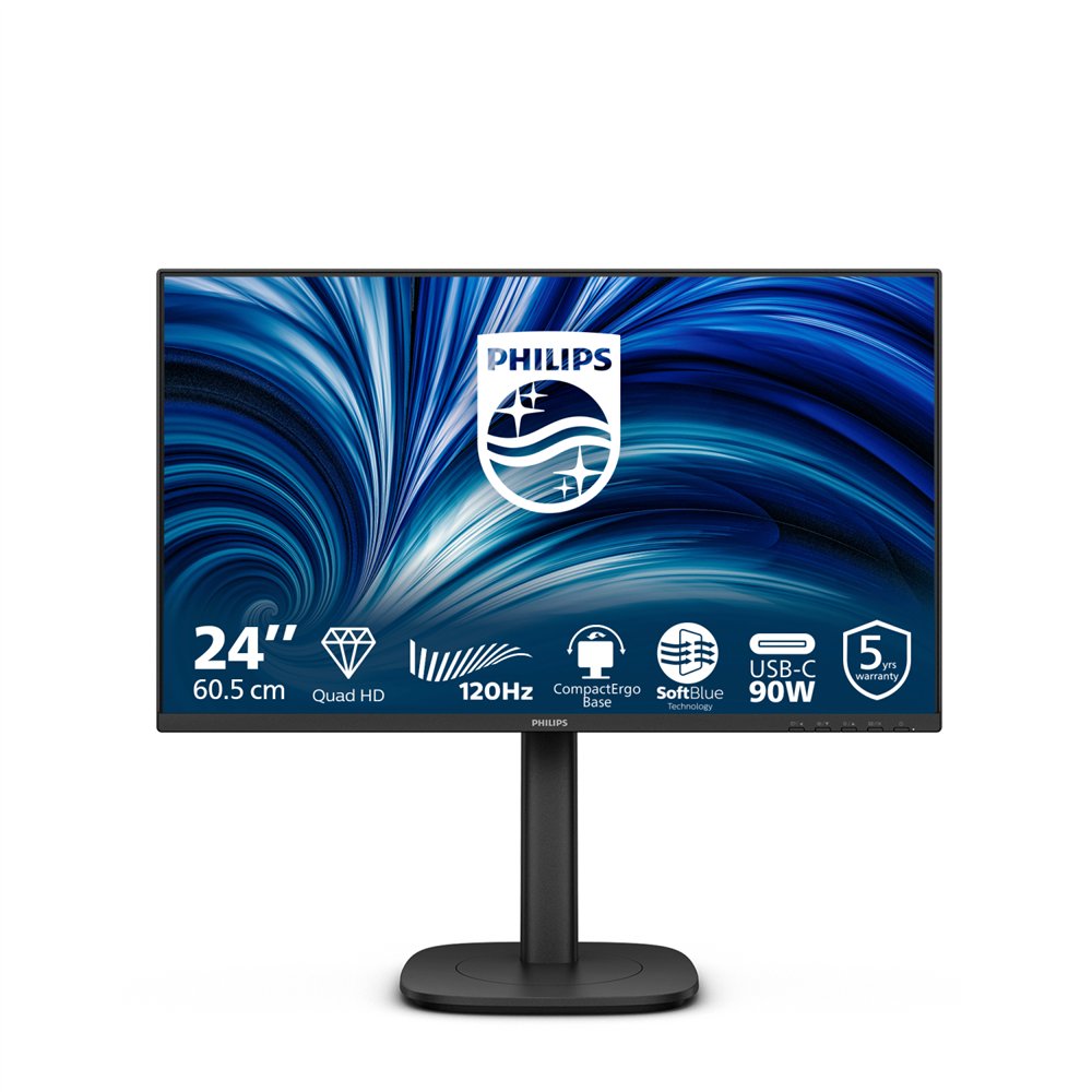 philips 24b2u3601 pantalla para pc 60,5 cm (23.8") 2560 x 1440 pixeles quad hd lcd negro