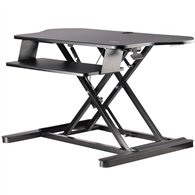 startech.com convertidor escritorio de pie y sentado de esquina - con bandeja para teclado - con superficie de 89cm x 53cm - esc