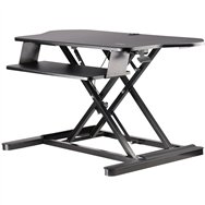 startech.com convertidor escritorio de pie y sentado de esquina - con bandeja para teclado - con superficie de 89cm x 53cm - esc