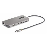 startech.com adaptador multipuerto usb-c de 3 monitores hdmi/dp - 4k 60hz doble + 4k 30hz hdmi y dp - hub 4x usb-a - pd de 100w 