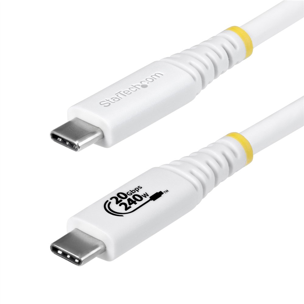 startech.com cable usb4 2m - cable usb-c certificado usb-if - 20gbps - pd 240w epr - 4k120 - dp 2.1 - cable usb tipo c - recubri