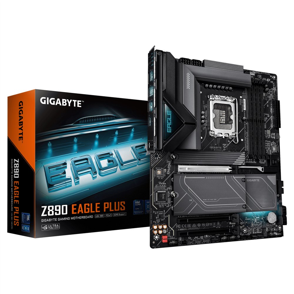 gigabyte z890 eagle plus placa base – compatible con procesadores intel core ultra (serie 2), vrm de 14+1+2 fases, hasta 9466 mh
