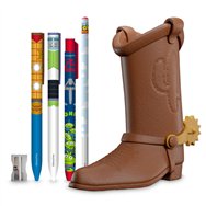 set escritura + bote lapiceros bota woody toy story disney pixar