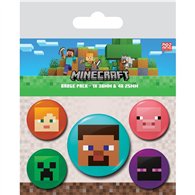 set 5 chapas minecraft