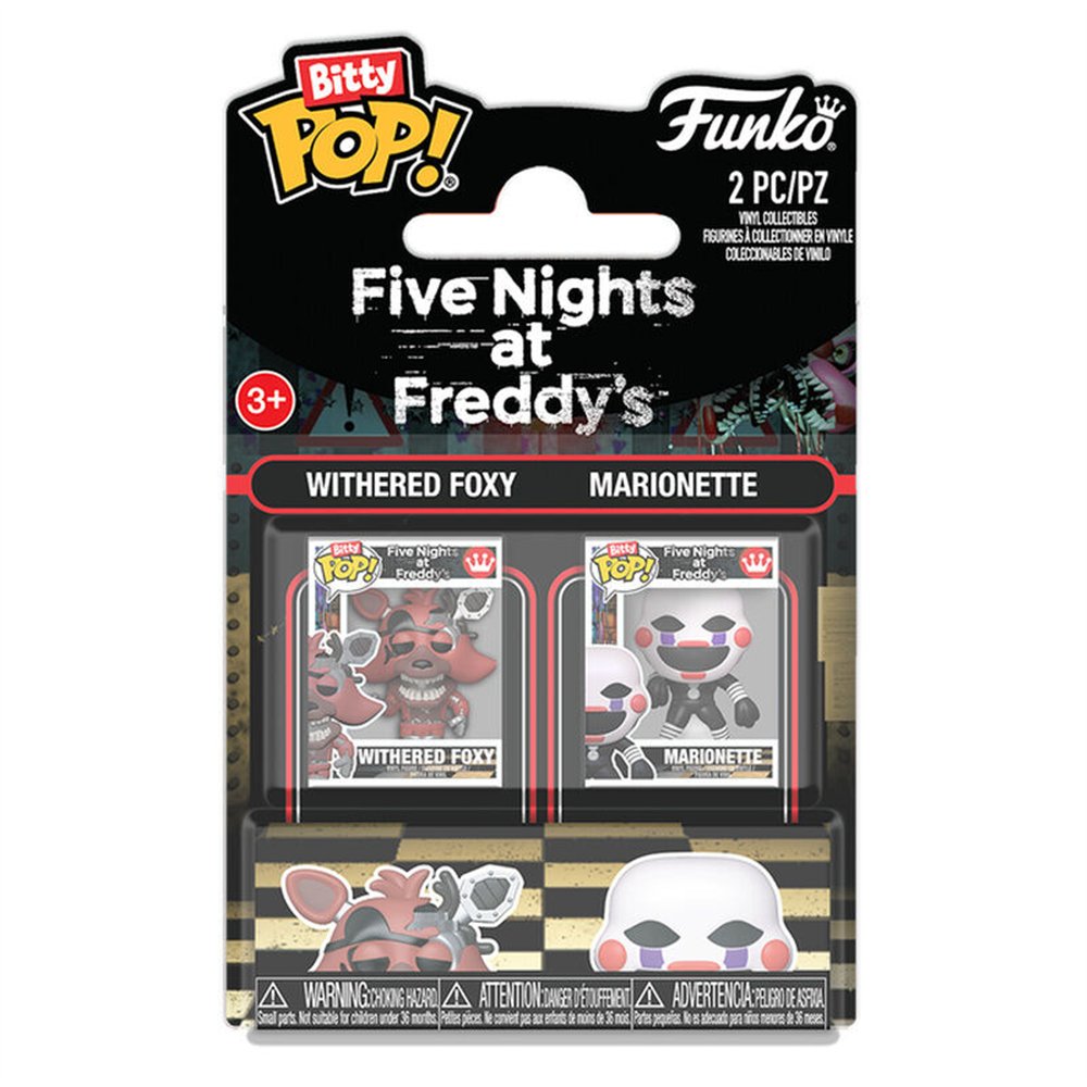 blister 2 figuras bitty pop five nights at freddys withered foxy & marionette