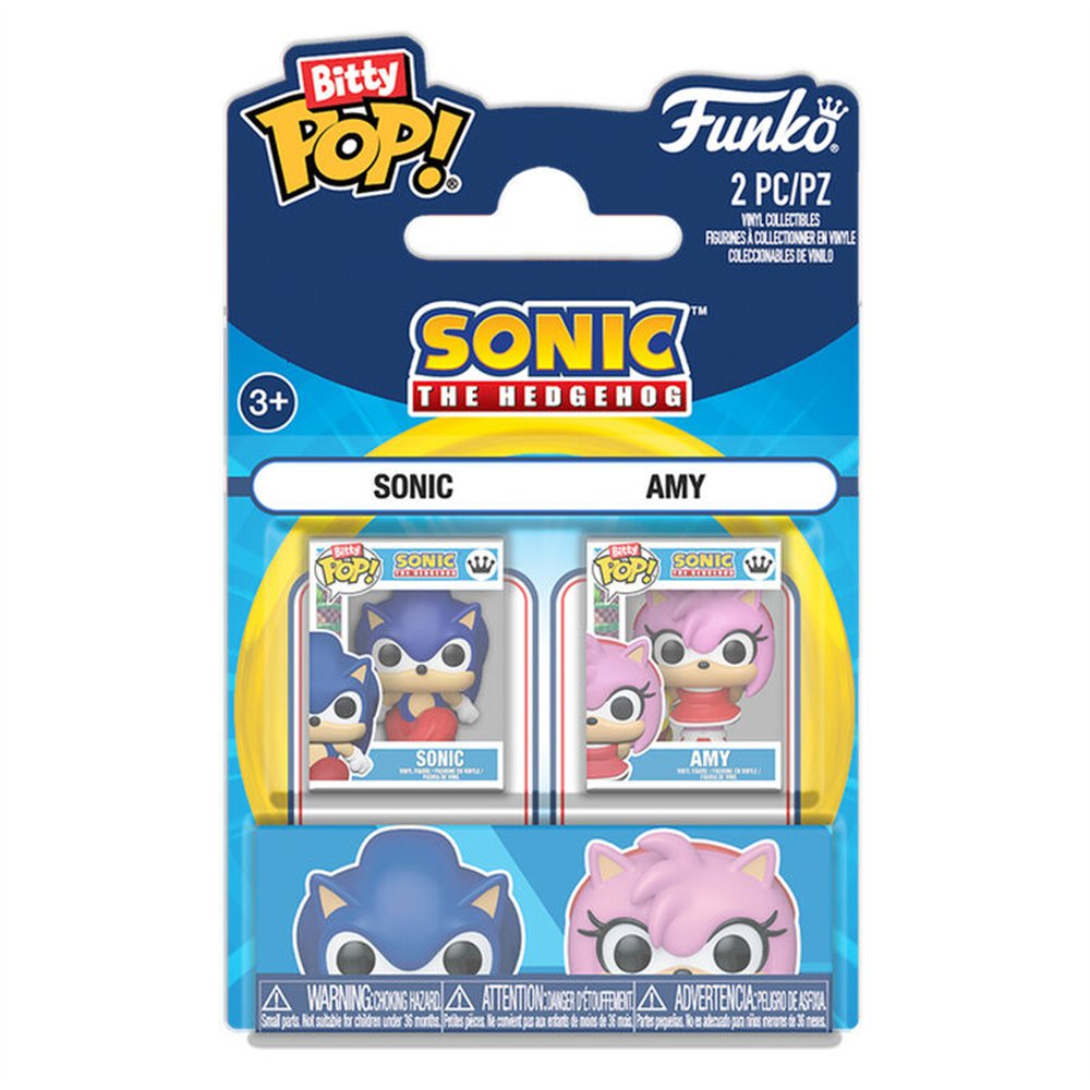 blister 2 figuras bitty pop sonic the hedgehog sonic & amy rose