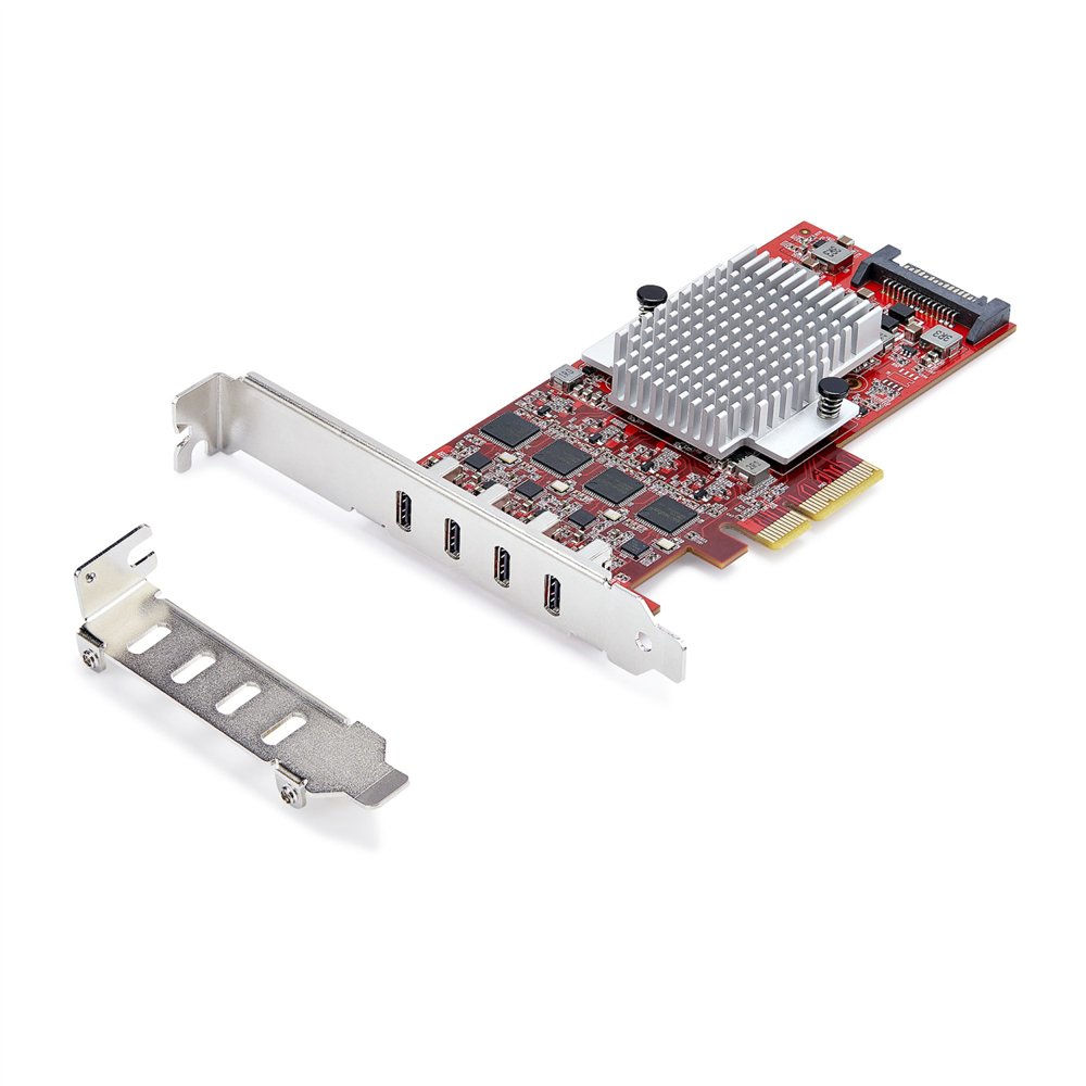 startech.com tarjeta pcie usb-c de 4 puertos - hub interno usb tipo c - usb 3.2 10gb - 4 controladores independientes usb - taa