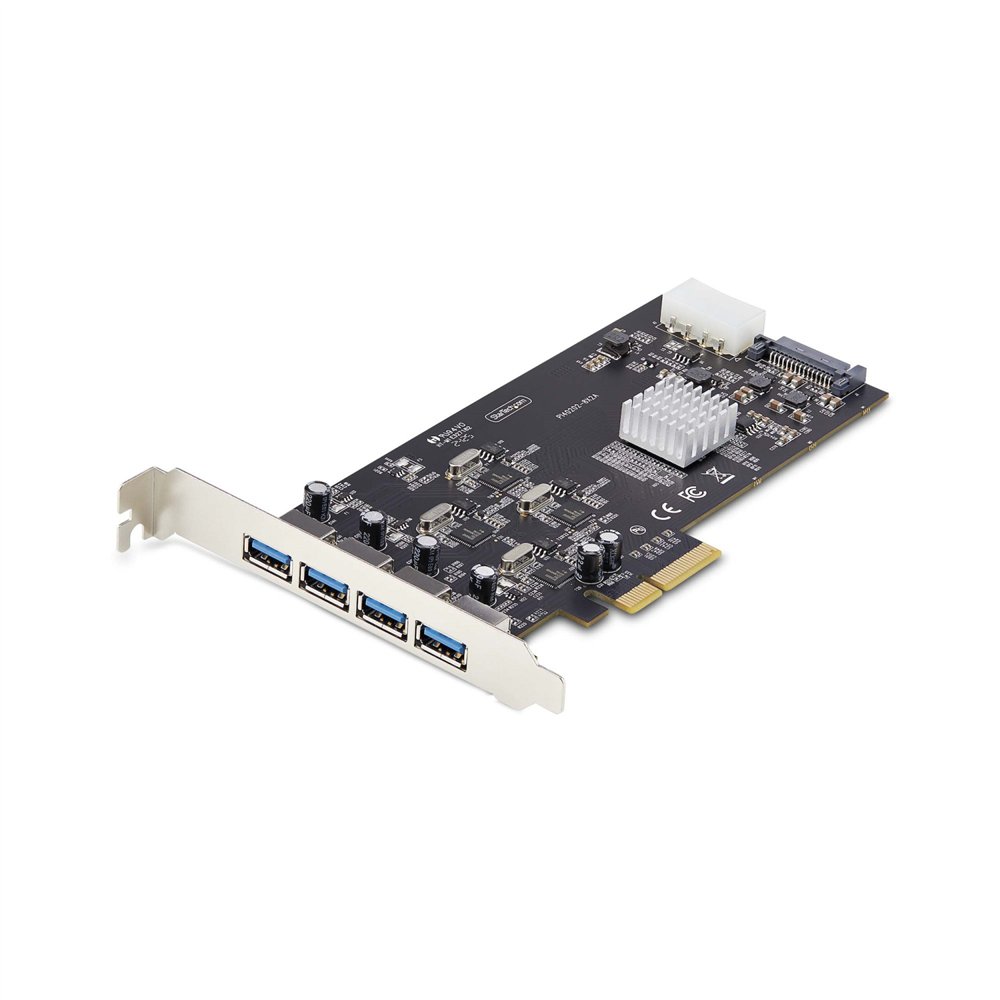 startech.com tarjeta pci express de 4 puertos usb-a - tarjeta pcie usb 3.2 de 5gbps - 4 controladores usb independientes - hub i