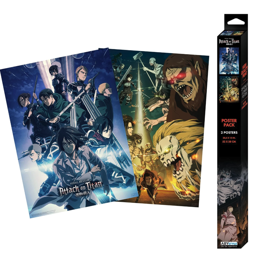 set 2 posters attack on titan