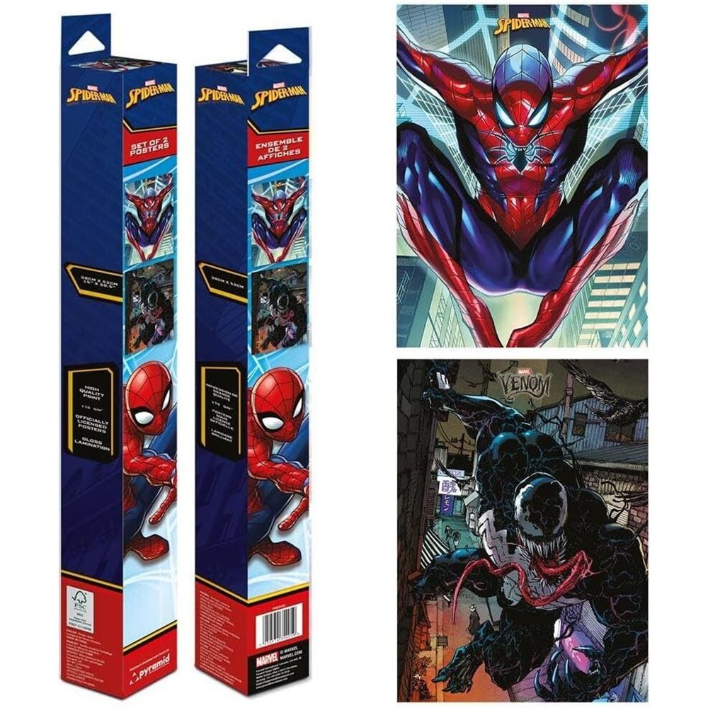 set 2 posters spiderman marvel