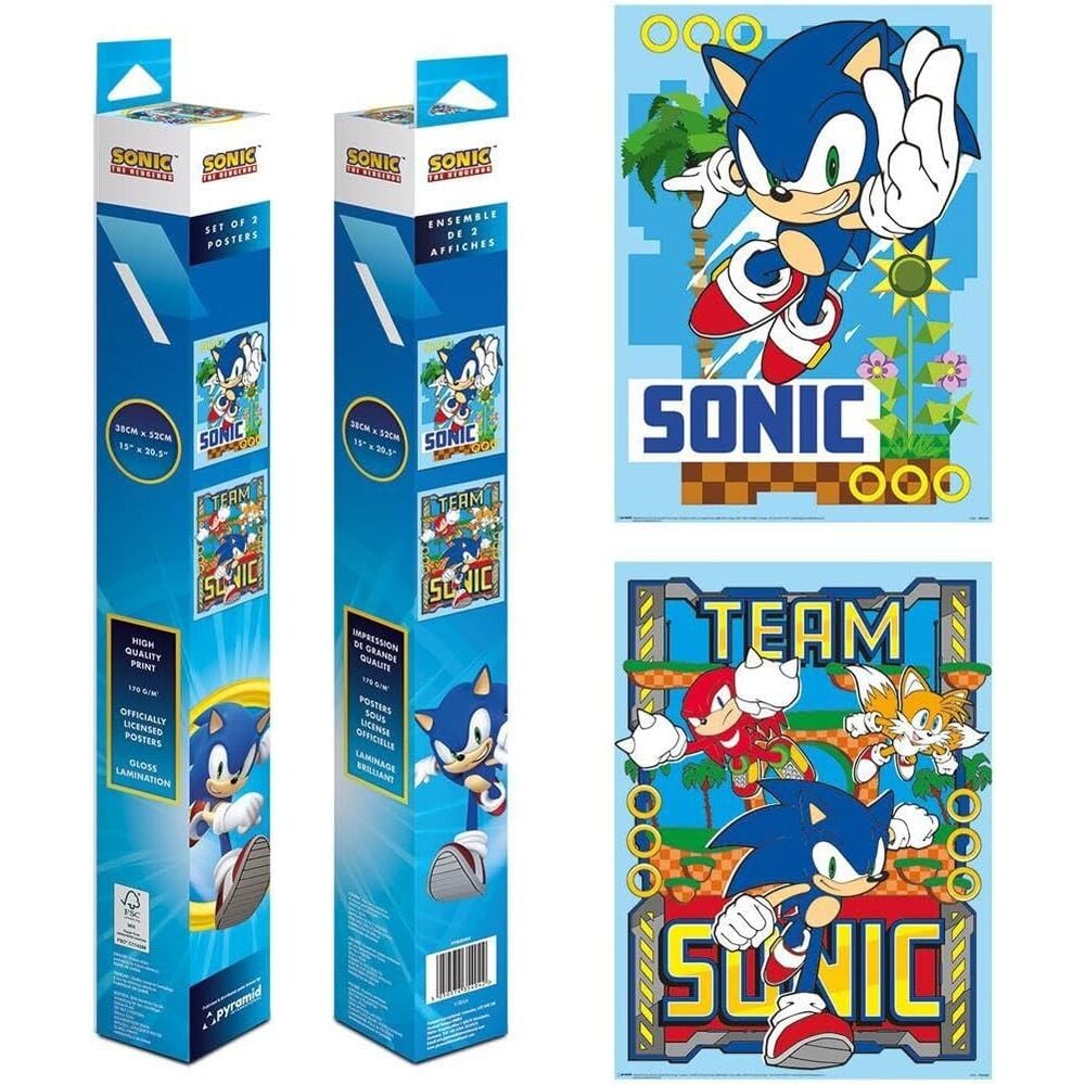 set 2 posters sonic the hedgehog