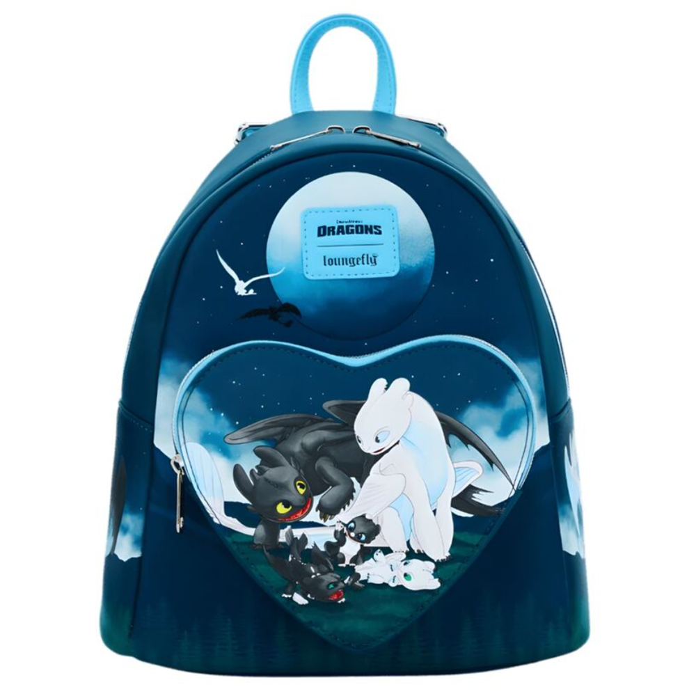 mochila toothless and light fury scene como entrenar a tu dragon loungefly 26cm